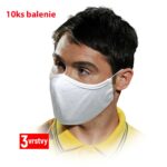 Háromrétegű pamut maszk SAFER WHITE 10 db