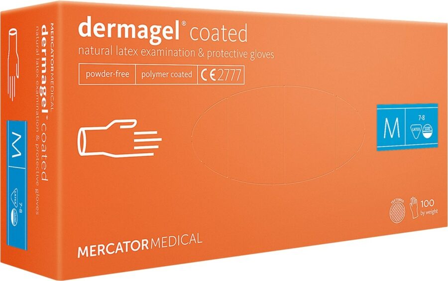 Latex kesztyű 100 db MERCATOR Dermagel® púderes