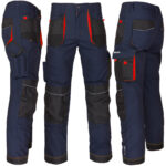 Derékig érő munkanadrág PROFI NAVY RED 2.0