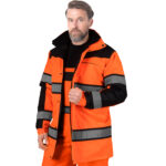 Hosszú fényvisszaverő téli kabát MILE ORANGE