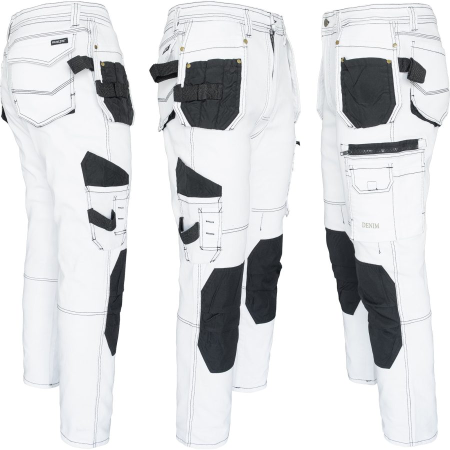 Stretch munkafarmer JEANS WORK WHITE