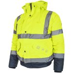 Fényvisszaverő téli munkakabát BLUE BOMB YELLOW