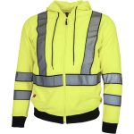 Fleece fényvisszaverő kapucnis pulóver cipzárral LUMINO YELLOW
