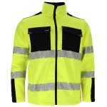 Fényvisszaverő softshell munkakabát PRIZMAT YELLOW