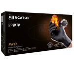 Eldobható nitril kesztyű 50 db MERCATOR® GoGrip BLACK púdermentes