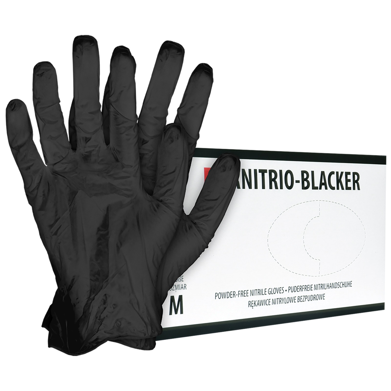 Fekete nitril púdermentes kesztyű 100 db BLACKER